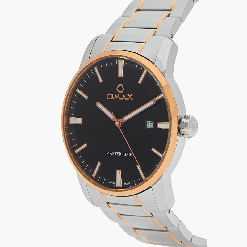 OMAX ساعة أوماكس ماستربيس للرجال بقرص أسود - Image 4